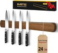 Swaitee Magnetic Knife Holder for Wall, 24 Inch Large Acacia Wood Magnetic Knife Strip, Kitchen Storage Organizer, Fridge Side Mount, Housewarming Gifts for New Home