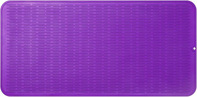 MicoYang Silicone Dish Drying Mat for Multiple Usage,Easy clean,Eco-friendly,Heat-resistant Silicone Mat for Kitchen Counter or Sink,Refrigerator or Drawer Liner Purple 5XL 36inches x 18inches