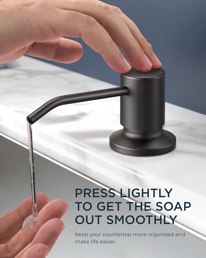 FORIOUS Black Kitchen Faucet with Soap Dispenser and Pull Down Sprayer, Bar High Arc Single Handle Classic 3 Modes Stainless Steel Faucet for Kitchen Sink Farmhouse RV Laundry Camper