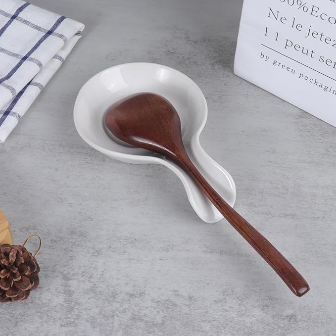 JINIHFW Spoon Rest for Kitchen, Ceramic Spoon Holder for Stove Top, Cooking Spoon Holder,Kitchen Spoon Rest,Heat Resistant Utensil Rest for Countertop, Dishwasher Safe, 3 Pack