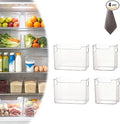 Crystal Clear Freezer Storage Bins, BPA-Free Clear Fridge Organizer Bins with Handles, Stackable Plastic Bins for Organization, Heavy-Duty Clear Storage Bins (Transparent, 2L+2S)