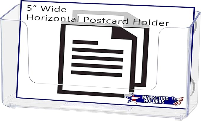 Marketing Holders Magnetic CD Holder Single Pocket for 5" Brochures and Printed Literature Metal Mount Menu Maps Pamphlet Display Horizontal Take One Organizer