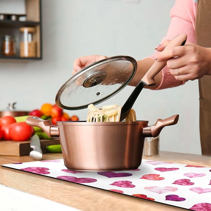 Valentines Trivet Table Runner 40 Inches Long Hearts Valentine's Day Heat Resistant Hot Pad Multi Purpose Mat for for Hot Pots Pans Kitchen Countertops