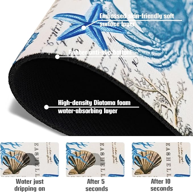Sink Faucet Absorbing Mat, 2 Pack Drying Mat Around Faucet Sink Splash Guard Behind Faucet Sinkmat For Kitchen Bathroom Island Rv 15 * 5.5 Inch (38 * 14 cm)