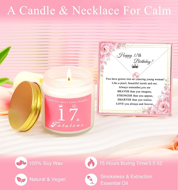 17th Birthday Gifts for Girls 17 Year Old Girl Birthday Gifts, Unique 17th Birthday Gifts for Daughter, Niece, Granddaughter, Girlfirend, Her, 17 & Fabulous Cool 17 Decorations
