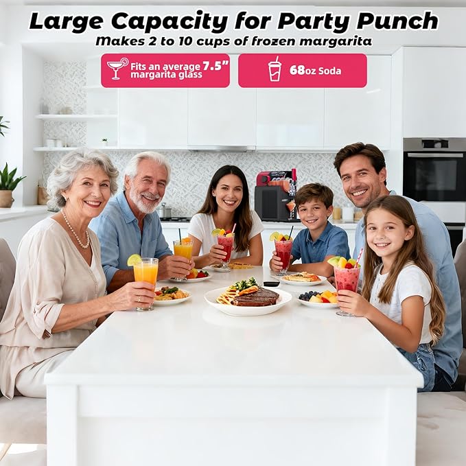AAOBOSI Slushie Machine for Home, Frozen Drink Machine with Cookbook, Margarita Machine with 6 Presets Programs, No Ice Needed, Auto Cleaning, Slushy Maker for Frozen Margaritas, Cocktails, Frappés
