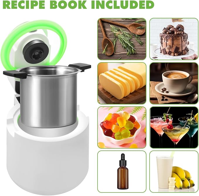 Herbnifique 3-In-1 Decarboxylator & Oil Infuser & Gummy Maker Machine With Mixing Function, Tincture Maker, Herbal Recipe Book Included (White)