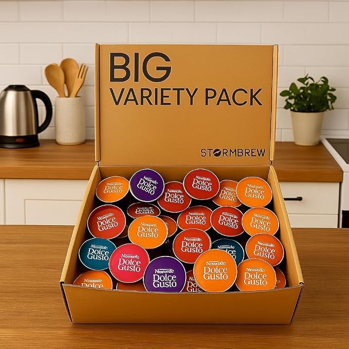 NESCAFÉ DOLCE GUSTO x44 Variety Pack in StormBrew Gift Box, Flavours Coffee, Tea, Hot Chocolate Capsules (Total 44 Pods, 32 Drinks)