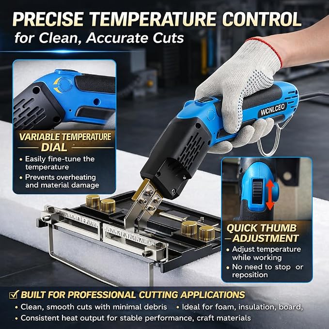 【New Model】 Foam Cutter Electric Hot Knife, Foam Cutting Tool Kit,Air Cooled 200W Styrofoam Cutting Tool Kit for Cutting Foam Board Insulation, EPP, EPS, XPS, EVA