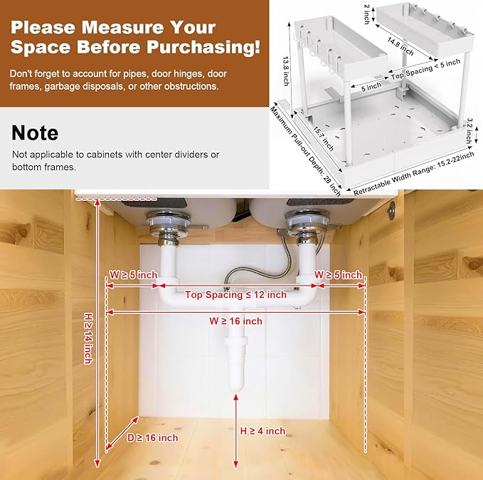 Expandable Under Sink Organizers + Dish Drying Rack