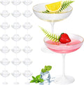 LemonRoad 24 Pcs Plastic Coupe Glasses 9 oz Disposable Martini Glasses for Cocktails, Champagne, Desserts and Espresso, Drinkware Set for Weddings, Birthday Parties, Home Bars (Pearl White)