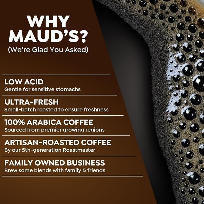 Maud's Decaf Dark Roast Coffee Pods, 50ct, Decaffeinated Coffee in Single Serve Pods – 100% Arabica Coffee, Compatible with Keurig K Cups Maker