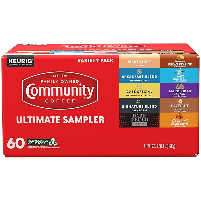 Community Coffee Ultimate Sampler Variety Pack, 60 ct K-Cup® Pods (Pack of 1)
