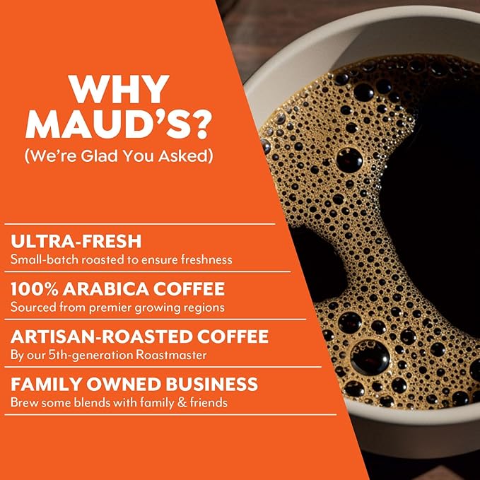 Maud's Orange Creamsicle Flavored Coffee Pods, 18 ct, Medium Roast Flavored Coffee in Single Serve Pods – 100% Arabica Beans, Compatible with Keurig K Cups Maker