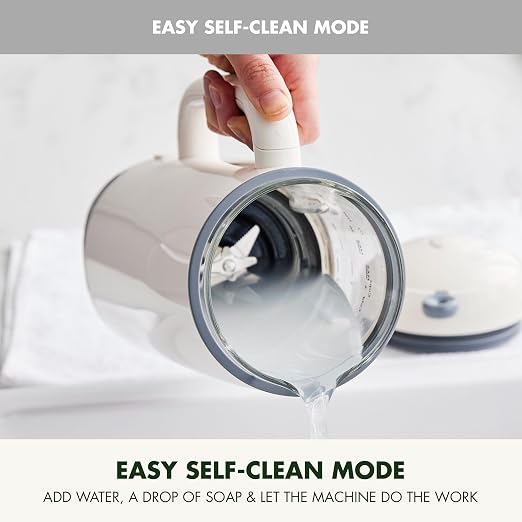 GreenPan 30oz Nut Milk Maker Machine, 15-in-1 for Homemade Almond, Oat, Soy, Coconut, Plant-Based Non-Dairy Beverages, Soups, BPA-Free Glass, Automatic Self-Clean, Delay Start, Cream