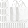Eccliy Reusable Gift Bags Set Glossy Grocery Gift Tote Bag with Handle for Wedding, Bridal Shower, 4th of July, Summer Event(10 x 8 x 4.7 Inch,White,80 Pcs)