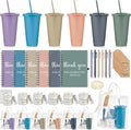 Nuogo 6 Sets New Parent Shower Prizes for Player Winners Adult, Wedding Bridal Shower Gift, Plastic Tumbler Notebook Scented Candle Ballpoint Pen Bag (Light Morandi Color,Classic Style)