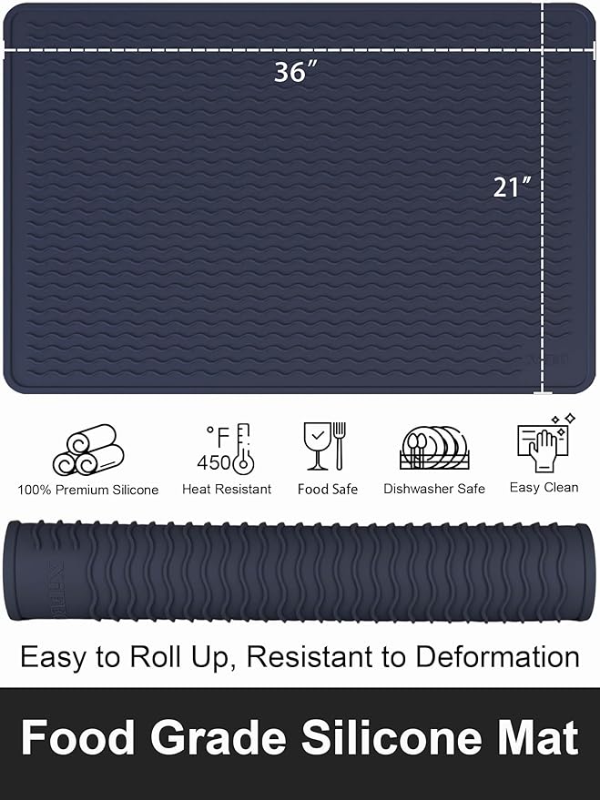 XiFEO Stove Top Covers for Electric Stove, Food Grade Heavy Duty Silicone Glass Stove Top Cover Protector, Induction Cooktop Protector, Heat Resistant Range Ceramic Stove Top Covers Mat, Oven Cover