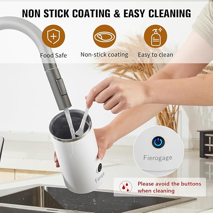 Milk Frother, Electric Milk Steamer, 8.4oz/250ml Automatic Hot and Cold Foam Maker and Milk Warmer for Latte, Cappuccinos, Macchiato, 550W (White)