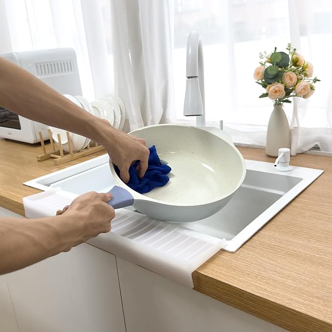 Silicone Sink Edge Protectors For Kitchen Sink Splash Guard, Kitchen Sink Splash Guard, Silicon Sink Protector For Granite,Quartz - White
