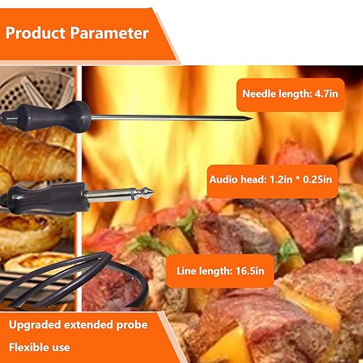 Wolf Oven Temperature Probe 318601302 26in Food-Grade Silicore Wire & 304 Stainless Steel, High Accuracy +/-0.05% Genuine Replacement for Model 5304503737