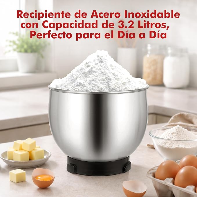 Stand Mixer, Kitchen in the box 3.2Qt Small Electric Food Mixer,6 Speeds Portable Lightweight Kitchen Mixer for Daily Use with Egg Whisk,Dough Hook,Flat Beater (Red)