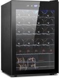Electactic Wine Cooler Refrigerator 4.4Cu.ft, 37 Bottle Freestanding Cabinet Wine Cellars, Wine Fridge with Glass Door for Home Use, Protecting Your Reds and Whites