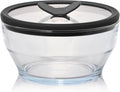 Anyday 4-Cup Glass Food Storage with Glass Lid, Round Deep Dish | Plastic-Free Meal Prep & Microwave Cookware | Stackable Airtight Storage Container with Vented Lid for Microwave-Safe Reheating