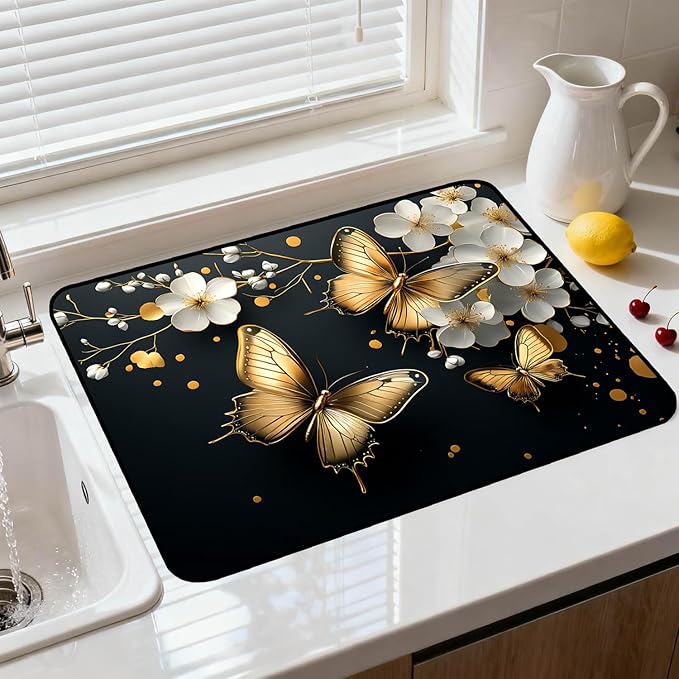 Stove Top Cover for Electric Stove, Vintage Farmhouse Style Glass Cooktop Protector, Multi-functional Kitchen Counter & Washer Top Cover