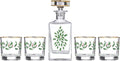Lenox 896709 Holiday 5-Piece Decanter & Whiskey Glass Set, Christmas Dinnerware, Hosting
