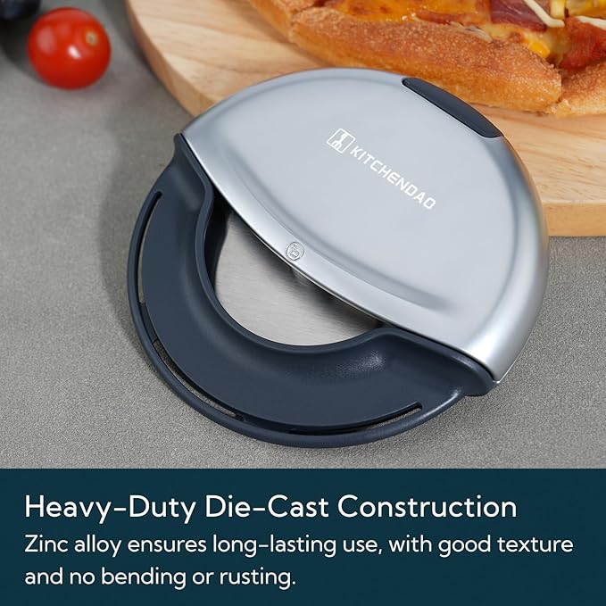 KITCHENDAO Premium Heavy Duty Pizza Cutter Wheel – Magnetic Detachable Design Handheld Pizza Slicer, 4-Inch Sharp Blade with Safety Protective Cover, Durable, Dishwasher Safe, Great Gift Idea