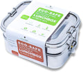 ecozoi Leak Proof Stainless Steel Lunch Box, 3-in-1 Eco Bento Box | Redesigned Silicone Seal + Bonus Lunch Pod | Sustainable Tiffin Eco Friendly Metal Bento Box Food Storage Containers