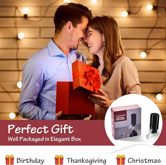 BLUBYEES Electric Wine Aerator Pourer,Portable One-Button Wine Dispenser Machine and Wine Decanter Multi-Smart Automatic Filter Wine Pourer for Red Wine,Best Wine Gifts for Women and Wine Lovers