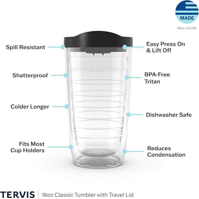 Tervis Sara Berrenson - Atlantica Collection Made in USA Double Walled Insulated Tumbler Travel Cup Keeps Drinks Cold & Hot, 16oz, Octopus