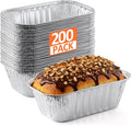 NEEBAKE 200 Pack 6x3.5x2 Disposable Aluminum Loaf Pans - 1 Lb Mini Loaf Pans, Small Aluminum Tin Foil Baking Pan, Food Containers for Baking, Cakes, Bread, Meat, Loaves