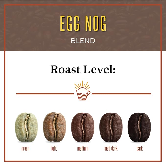 San Diego Coffee Egg Nog, Medium Roast, Whole Bean Coffee, 16-Ounce Bags (Pack of 2) Café en grano tostado