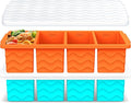 Doasuwish Silicone Freezer Tray for Soup with Lid – 1-Cup Soup Container Cube Style Ice Cube Trays for Freezer, Meal Prep & Food Storage, Freeze 250mL/125mL Portions – 2 Pack