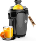 Eurolux Hands-Free Electric Citrus Juicer Machine, Orange Lime Grapefruit Lemon Squeezer, Easy to Clean, 2 Cone Sizes (Gray)
