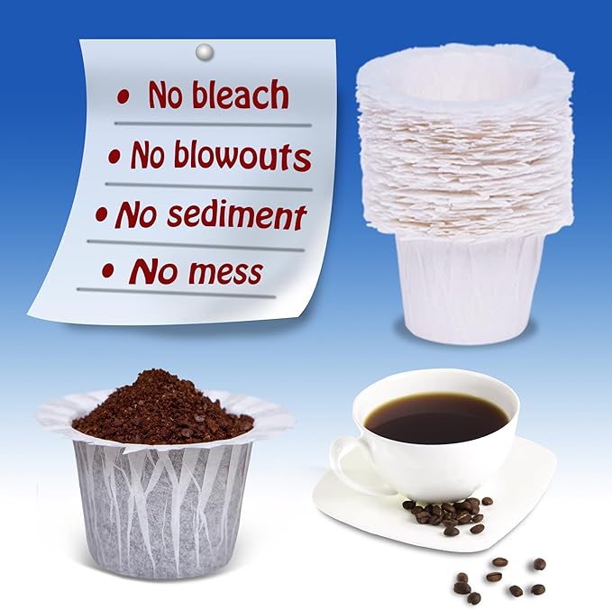Irmidi 600 Count Disposable Paper Coffee Filters,Compatible with Keurig 1.0 and 2.0 Single Serve Brewers