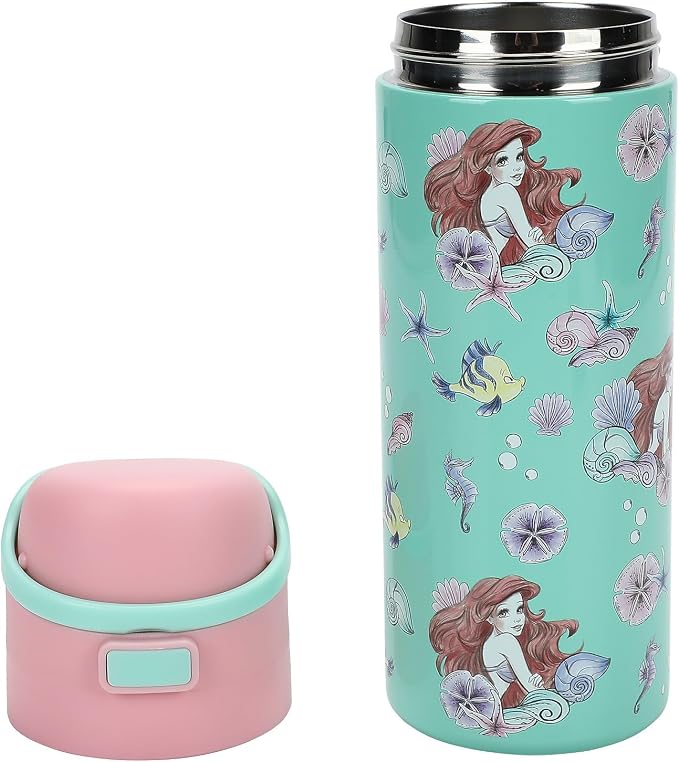 Bioworld The Little Mermaid Ariel & Flounder All-Over Print 24 Oz Stainless Steel Water Bottle