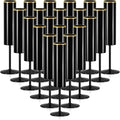 24 Pack Champagne Flute Acrylic 5.4 Oz Black Champagne Flutes Gold Rim Disposable Champagne Glasses Wedding Toasting Glasses Reusable Square Stemmed Wine Glasses for Wedding Christmas Halloween
