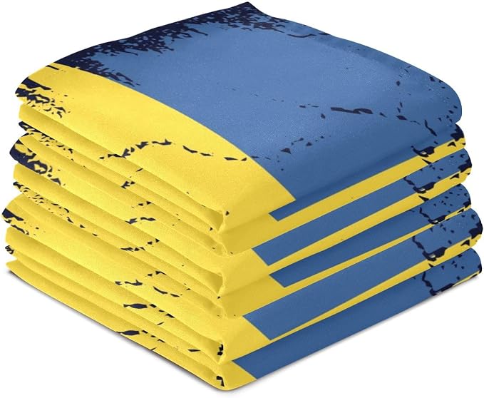 Swedish Flag Flag Grunge Design Kitchen Towels Set with Hanging Loop, Kitchen Hand Towels, Tea Towels, Premium Dish Towels for Kitchen, Quick Drying Kitchen Towel Set 18”x 28”