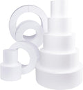 Silverlake 5-Tier Round Cake Dummy Set - Nesting 4" H x 4,6,8,10 & 12" Dia Discs for Styrofoam Baking Display Projects