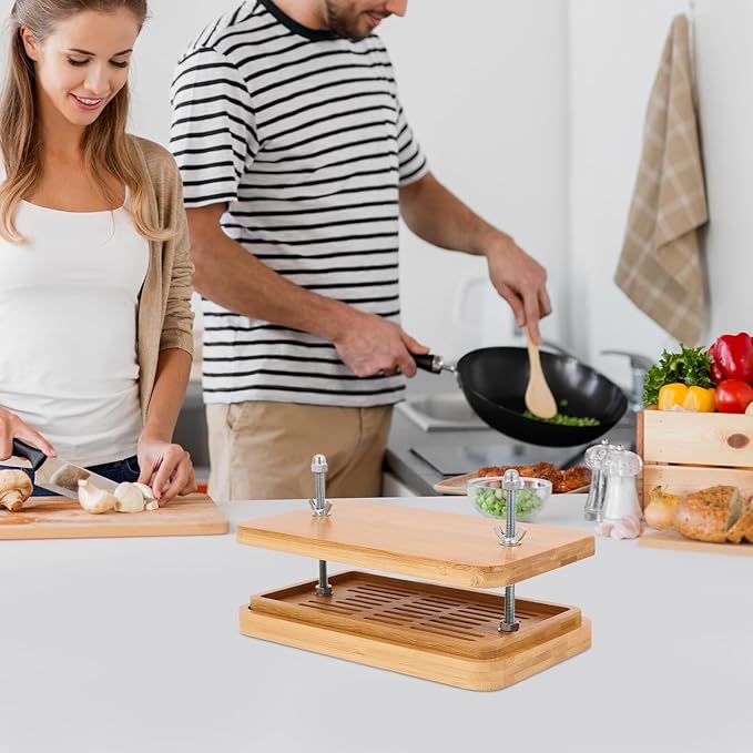 Veemoon Tofu Press with 3-layer Drip Tray Home Tofu Maker Mold 26x15cm Kitchen Bean Curd Strainer and Soybean Curd Press