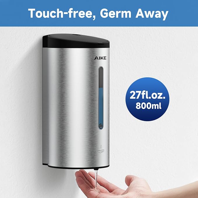 AIKE Wall Mount Automatic Soap Dispenser and Paper Towel Dispenser,Model AK1205 & AK5101