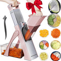 Jonscook Safe Mandoline Food Slicer for Kitchen - Vegetable Chopper With Adjustable Thickness, Multifunctional Veggie Chopper Vegetable Cutter Slicer Dicer For Onion Potato Tomato - Pink