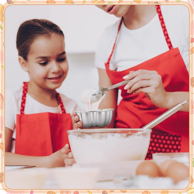 Honeydak 24 Pack Pudding Cup Pans Mini Fluted Cake Small Jelly Pans Aluminum Alloy Reusable Cake Tartlets for Baking Egg Tart Flan Cupcake Bread Muffin Brownie Pudding, Non-sticky(R-12)
