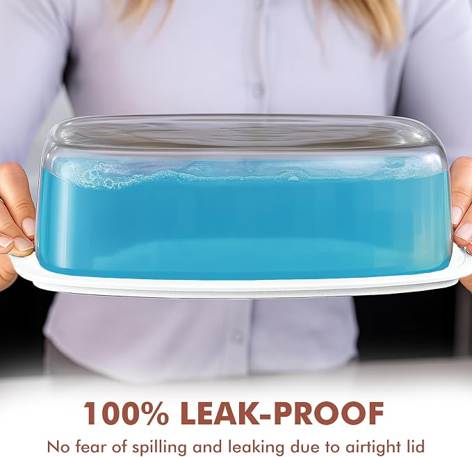 Razab LARGE 7.6 Cups/1800 ML/1.9 Qt Glass Loaf Pan with Lids - Meatloaf Pan BPA free Airtight Lids Grip Handle Easy Carry, Microwave and Oven Safe - Loaf Pans For Baking Bread, Cakes, Glass Loaf Pan