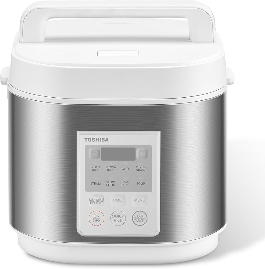 TOSHIBA Rice Cooker Heritage Bento Box, Digital Control, 5.5-Cup Uncooked Rice Capacity, 9 Functions with 3D Heating and 24-Hour Auto Keep Warm