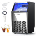 EUHOMY Commercial Ice Maker Machine,100lbs/24H Stainless Steel Under Counter Ice Machine with 33lbs Storage Bin, Freestanding Ice Maker for Home/Bar/Cafe/Restaurant(Mirror-Polished Stainless Steel)